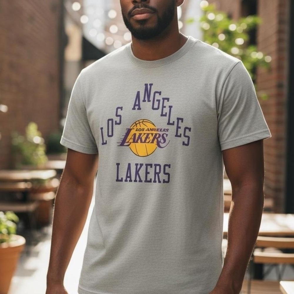 Mitchell & Ness LA Lakers My Towns Bodega Grey Tee Shirt SSTESH21072-LALGYHT-M